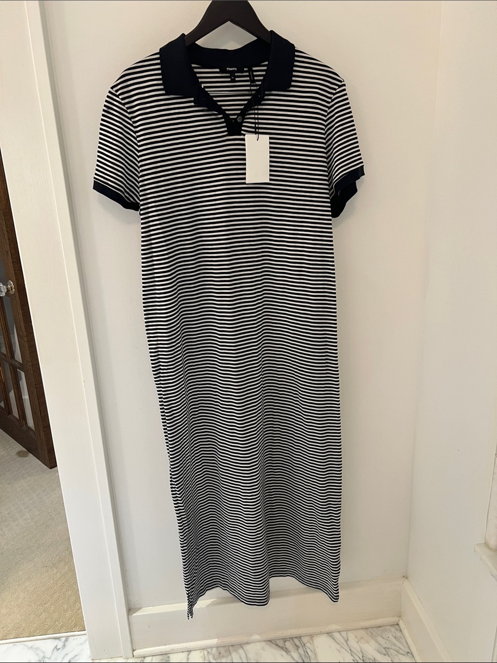 Theory maxi dress Navy/white Size XL New with tags